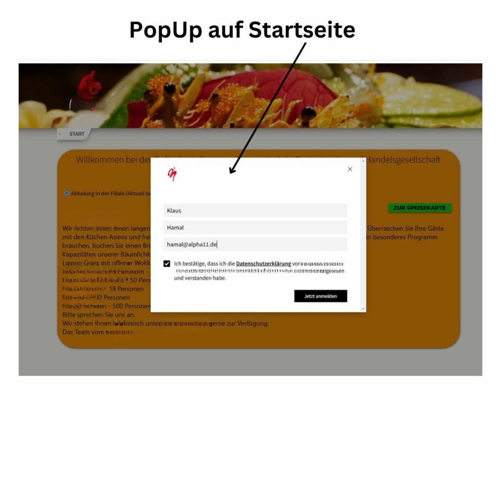 Newsletter-Tool in Digitaler-Speisekarte app2get